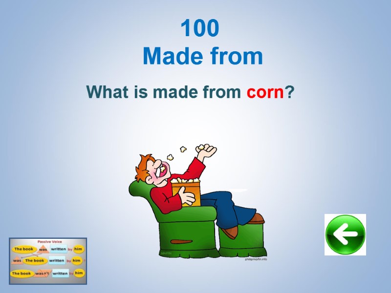 100  Made from   What is made from corn?